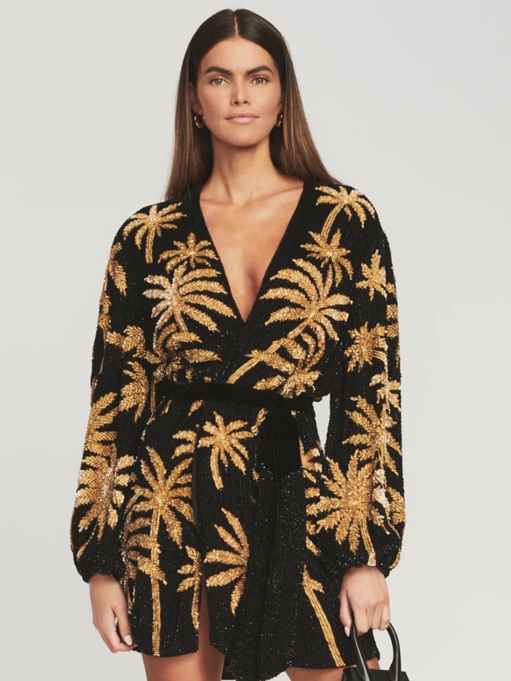 Gabrielle Robe Dress in Black & Gold Palm
RETROFETE - Picture 3 of 6